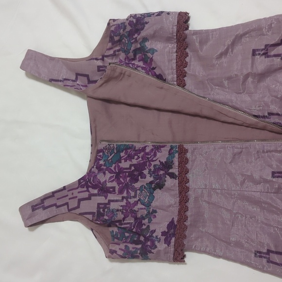 Free People Sleeveless Floral Mini Dress, Color Pearl Gray Size XS - Picture 11 of 14